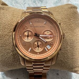 Michael Kors Women's Runway Rose Gold-Tone Watch MK5128. FAST SHIPPING!!!